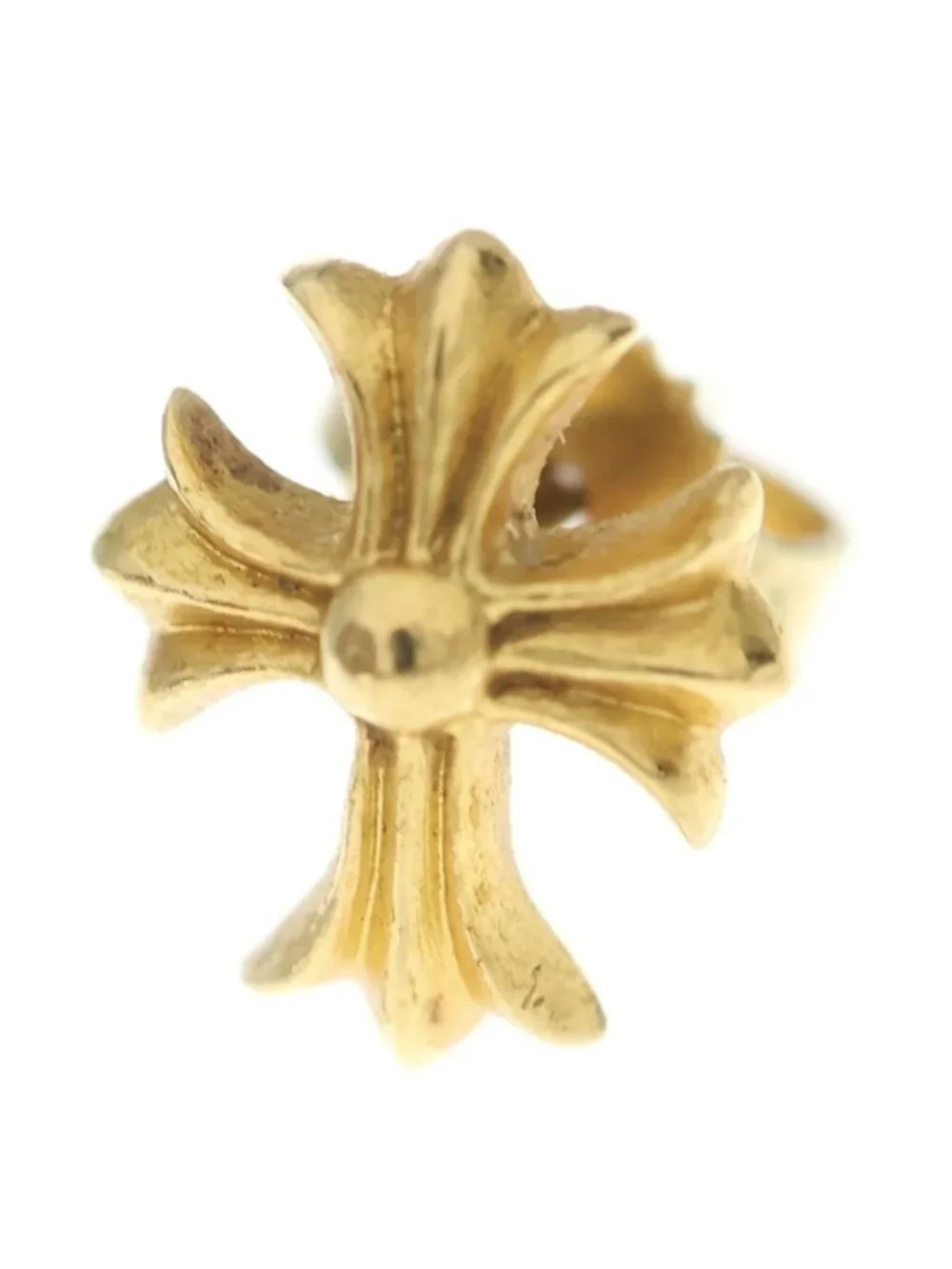 Chrome Hearts 22k No2 CH Crs CH Cross Stud Single Earring Gold